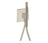 hansgrohe AXOR Starck ShowerCollection Porter unit 12 x 12, avec douchette à main 2 jets et flexible de douche, 12626820, Couleur: Nickel brossé
