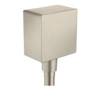 Hansgrohe hansgrohe Raccord de tuyau Fixf Square Axor angle, avec clapet anti-retour, nickel brossé Quantité:1