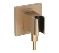 Hansgrohe hansgrohe Raccord mural Fixfit E carré, avec support de douchette, bronze brossé Quantité:1