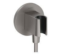 Hansgrohe hansgrohe Raccord mural Fixfit S rd, avec support de douche, chrome noir brossé Quantité:1