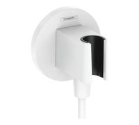 Hansgrohe hansgrohe Raccord mural Fixfit S rond, avec support de douche, blanc mat Quantité:1