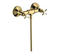 Hansgrohe hansgrohe Robinet de douche à deux poignées Axor Montreux AP, 1 jet, avec poignées croisées, or poli optic Quantité:1