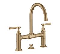 hansgrohe AXOR Montreux Mitigeur lavabo 2 poignées Montreux 220, vidage escamotable, béqu'illes, projection 175mm, 16511140, Couleur: Bronze brossé