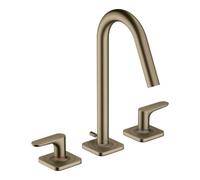 hansgrohe AXOR Citterio M mitigeur lavabo 3 trous 160 avec béqu'illes, rosaces et garniture de vidage, 34133820, Couleur: Nickel brossé