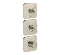 Hansgrohe hansgrohe Set complet Axor Citterio E Thermostat encastré 380/120, avec rosace, nickel brossé Quantité:1