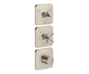 Hansgrohe hansgrohe Set complet Axor Citterio E Thermostat encastré 380/120, avec rosace, nickel brossé Quantité:1