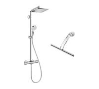 Hansgrohe - Hansgrohe Set de douche Crometta E 240 + cadeau gratuit raclette de douche avec crochet ventouse, transparent (27271000-LUX)