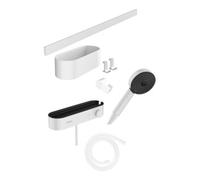 Hansgrohe hansgrohe Set de douchette WallStoris 105 3jets Eco, avec THM, BrSt, kit accessoire, blanc-mat Quantité:1