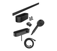 Hansgrohe hansgrohe Set de douchette WallStoris 105 3jets Eco, m THM, BrSt, Ac-Se, noir mat Quantité:1