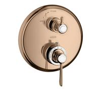hansgrohe AXOR Thermostat Montreux encastré avec robinet d'arrêt, béqu'ille, 1 consommateur, 16801300, Couleur: Rouge poli or