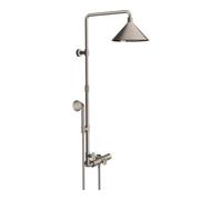 Hansgrohe Axor Starck ShowerSolutions Tuyau de douche avec thermostat et pomme de douche 2 jets conÃ§u par Front, Coloris: Acier inoxydable Optic - 26020800