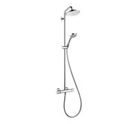 hansgrohe Croma 220 Ecosmart Showerpipe 27188000 avec bras de douche 400 mm, pivotant, chrome