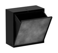 hansgrohe XtraStoris Rock poubelle, encastrée, porte carrelable, 390x140x390mm, 6 litres de capacité, 56090, Coloris: noir mat - 56090670