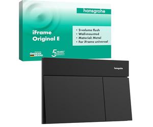 hansgrohe iFrame Element 66003670 Plaque de déclenchement en métal pour chasse d'eau encastrée hansgrohe iFrame Noir mat