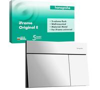 hansgrohe iFrame Element E - Plaque de commande wc suspendu, pour double chasse d'eau, en métal, compatible avec le système de montage iFrame universal de hansgrohe, Chromé, 66003000