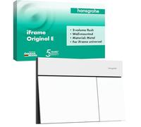 hansgrohe iFrame Element E - Plaque de commande wc suspendu, pour double chasse d'eau, en métal, compatible avec le système de montage iFrame universal de hansgrohe, Blanc mat, 66003700