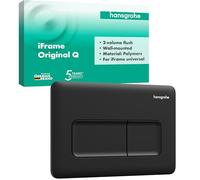 hansgrohe iFrame Original Q - Plaque de commande wc suspendu, pour double chasse d'eau, compatible avec le système de montage iFrame universal de hansgrohe, Noir mat, 66001670