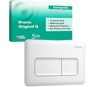 hansgrohe iFrame Original Q - Plaque de commande wc suspendu, pour double chasse d'eau, compatible avec le système de montage iFrame universal de hansgrohe, Blanc mat, 66001700