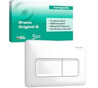 hansgrohe iFrame Original Q - Plaque de commande wc suspendu, pour double chasse d'eau, compatible avec le système de montage iFrame universal de hansgrohe, Blanc, 66001450
