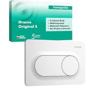 hansgrohe iFrame Original S - Plaque de commande wc suspendu, pour double chasse d'eau, compatible avec le système de montage iFrame universal de hansgrohe, Blanc mat, 66002700