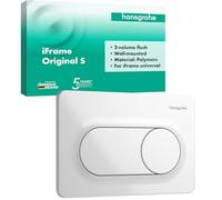 hansgrohe iFrame Original S - Plaque de commande wc suspendu, pour double chasse d'eau, compatible avec le système de montage iFrame universal de hansgrohe, Blanc, 66002450