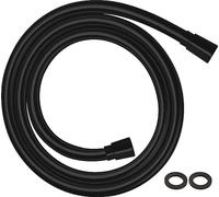hansgrohe Isiflex - Flexible de douche universel 1,60 m, tuyau de douche avec protection anti-pliure et écrou tournant anti-torsion, avec joints d'étanchéité, Noir mat