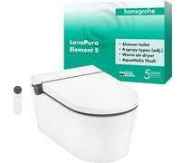 hansgrohe LavaPura Element S WC suspendu douche Set complet AquaHelix Flush, SmartClean, HygieneEffect, blanc, 63021450