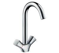 Hansgrohe Mitigeur de cuisine Logis M31 – 2 poignées, 1 jet, ComfortZone220, saillie 156mm, chromé