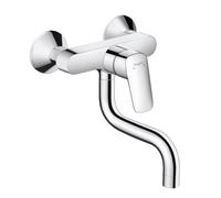 Hansgrohe Mitigeur de cuisine Logis M31 – montage mural, bec bas, 1 jet, chrome, saillie 150 mm