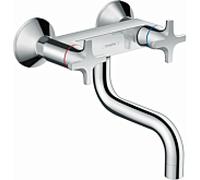hansgrohe Logis Classic - Mitigeur bi-commande de cuisine pour montage mural avec saillie 150 mm chrome