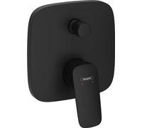 hansgrohe Logis - Mitigeur baignoire encastré pour iBox universal, Robinet baignoire carré 2 sorties incl. combinaison de sécurité intégrée, Mitigeur monocommande, Noir mat, 71407670