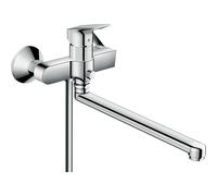 Hansgrohe Logis Mitigeur bain avec inverseur et raccords avec bec extra long 30cm chrome 71402000