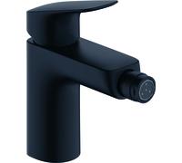 hansgrohe Logis Mitigeur de bidet, ComfortZone100, bonde à tirette, saillie 119mm, 71200670, Couleur: noir mat