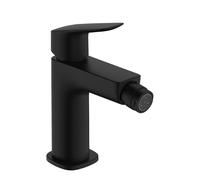 hansgrohe Logis Mitigeur de bidet Fine, ComfortZone110, garniture de vidage à tirette, saillie 112mm, 71201670, Couleur: noir mat