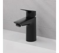 hansgrohe Logis Mitigeur de lavabo, ComfortZone100, garniture découlement Push Open, saillie 108mm, 71107670, Couleur: noir mat