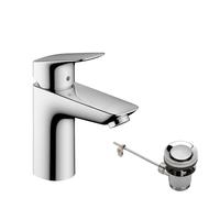 hansgrohe Logis Mitigeur de lavabo 100 avec tirette et vidage métallique, chromé, 71171000