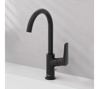 Hansgrohe – Mitigeur de lavabo Logis – avec tirette et vidage, bec 210 mm, EcoSmart, Noir mat