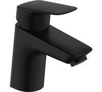 hansgrohe Logis - Mitigeur de lavabo avec tirette et vidage, Robinet de salle de bain avec hauteur sous bec 70 mm, économie d'eau (EcoSmart), Noir mat, 71070670