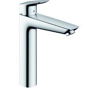hansgrohe Logis Mitigeur de lavabo, ComfortZone190, sans garniture découlement, saillie 166mm, 71091000, Couleur: chrome