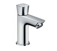 hansgrohe Logis - Mitigeur de lavabo eau froide sans tirette ni vidage, Robinet de salle de bain avec hauteur sous bec 80 mm, économie d'eau (EcoSmart), Chromé
