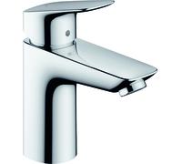 hansgrohe Logis Mitigeur de lavabo, Lowflow, ComfortZone100, garniture de vidage à tirette, saillie 108mm, chromé, 71104000