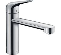 Hansgrohe M42 M423-H120 Mitigeur de cuisine 1 trou pour installation devant fenêtre avec bec pivotant 360° rabattable chrome 71807000