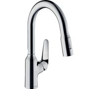 Hansgrohe M42 M429-H180 robinet de cuisine 1 trou avec douchette extractible avec bec pivotant à 360° chrome 71801000