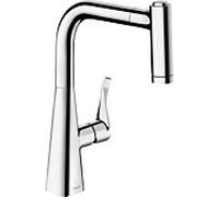 hansgrohe Metris M71 220 robinet de cuisine 14834000 chromé , bec pivotant, douche extractible