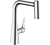 hansgrohe Metris M71 Mitigeur de cuisine 220, avec douchette extractible 2 jets, sBox, chromé, 73800000