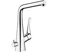 hansgrohe Metris M71 robinet de cuisine 320 14888000 chromé , bec orientable, robinet d'arrêt de l'appareil