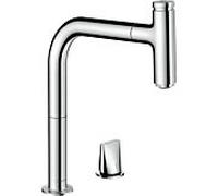 hansgrohe Metris Mitigeur d'évier 2 trous 73825000 avec bec extractible, 1jet, sBox, chromé