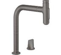 hansgrohe Metris Select mélangeur de cuisine 2 trous 73818340 noir brossé, 2jet, douchette extractible