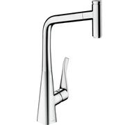 Hansgrohe Robinet de cuisine Metris Select 320 14884000, chromé, pivotant, bec rétractable 150°