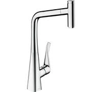 hansgrohe Metris Select M71 Mitigeur de cuisine avec douchette extractible et sBox, 73807000, M7115-H320